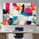 Blue Teal Abstract Canvas Wall Art, Modern Textured Painting Print, Navy Orange White Contemporary Art, Neutral Living Room Decor, Office Art by MyGreatCanvas | Canvas Wall Art Prints | Photo Prints & Wall Decor