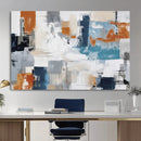 Blue Teal Abstract Canvas Wall Art, Modern Textured Painting Print, Navy Orange White Contemporary Art, Neutral Living Room Decor, Office Art by MyGreatCanvas | Canvas Wall Art Prints | Photo Prints & Wall Decor