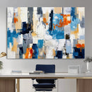 Blue Teal Abstract Canvas Wall Art, Modern Textured Painting Print, Navy Orange White Contemporary Art, Neutral Living Room Decor, Office Art by MyGreatCanvas | Canvas Wall Art Prints | Photo Prints & Wall Decor
