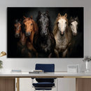 Horse Wall Art Canvas Print, Wild Horses Portrait Photography, Dramatic Equestrian Decor, Black Brown White Horse Herd, Rustic Ranch Art by MyGreatCanvas | Canvas Wall Art Prints | Photo Prints & Wall Decor