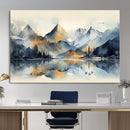 Lake Abstract Mountain Wall Art Canvas Print