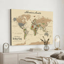 Personalized Push Pin Map with Pin Wall Art Canvas Print –