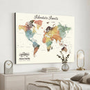 Detailed Custom World Map Print – Framed Custom Push Pin