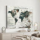 Personalized Push Pin World Map Canvas Print – Custom Framed
