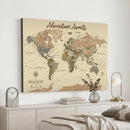 Personalized Custom World Map Wall Art Canvas Print – Travel