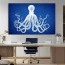 Large 3-Panel Blue Octopus Canvas Wall Art | Coastal Marine by MyGreatCanvas | Canvas Wall Art Prints | Photo Prints & Wall Decor
