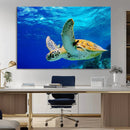 Sea Turtle Wall Art Canvas Print, Sea life in the Ocean Wall