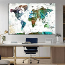 Modern Watercolor World Map Canvas Wall Art – Framed by MyGreatCanvas | Canvas Wall Art Prints | Photo Prints & Wall Decor