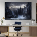 Night Landscape and Trees Wall Art Canvas Print