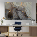 Gray Marble Fluid Wall Art – Modern Abstract Canvas Print