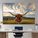 Texas Longhorn Canvas Wall Art – Majestic Triptych Animal by MyGreatCanvas | Canvas Wall Art Prints | Photo Prints & Wall Decor