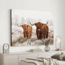 Longhorn Cattle Wall Art Canvas Print, Framed Farmhouse