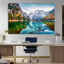 Spectacular autumn view of Braies Lake Wall Art Canvas Print by MyGreatCanvas | Canvas Wall Art Prints | Photo Prints & Wall Decor