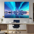 Northern Lights above Mountain Wall Art, Northern Lights