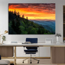 Forest Landscape Wall Art Sunset Canvas, Forest Sunset