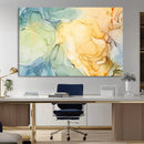 Green and Yellow Marble Fluid Effect Wall Art, Green and