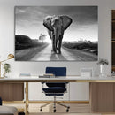 Black and White Elephant Wall Art Canvas Print