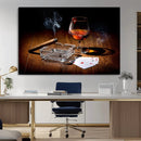 Whiskey Cigar Wall Art Canvas Print Kitchen Wall