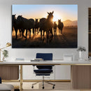 Horse Herd Wall Art Animal Canvas Print