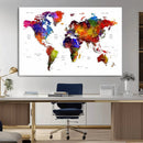 World Map Canvas Print – Detailed Map of the World Wall Art