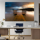 Serene Lake Pier at Sunset Canvas Print | Landscape Canvas