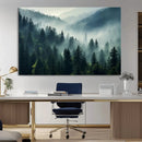Captivating Misty Forest Wall Art Premium Canvas Print a