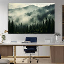 Captivating Misty Forest Wall Art Premium Canvas Print a