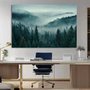 Captivating Misty Foggy Forest Wall Art Premium Canvas Print