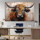 Scottish Highland Cow Cattle Art Print on Wood Style by MyGreatCanvas | Canvas Wall Art Prints | Photo Prints & Wall Decor