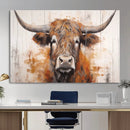 Vintage Scottish Highland Cow Cattle Art, Scottish Highland