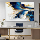 Gold Marble Art - Abstract Geode Gold And Blue Marble Shape