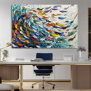 Modern Abstract Fish Shoal Wall Art Canvas Print, Colorful by MyGreatCanvas | Canvas Wall Art Prints | Photo Prints & Wall Decor