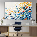 Abstract Fish Shoal Wall Art Canvas Print, Colorful Fish