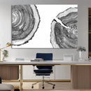 Abstract Large Tree Rings – Minimalist Black and White Wood