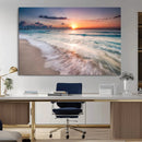 Sunset Beach Wall Art – Soothing Coastal Landscape, Ready to