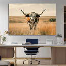Texas Cow Longhorn Wall Art Canvas Print for Farm House Wall