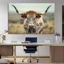 Texas Cow Longhorn Wall Art Canvas Print for Farm House Wall