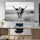Texas Cow Longhorn Wall Art Canvas Print for Farm House Wall