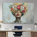 Golden Petal Wall Art Canvas Print - Silhouette Woman Wall by MyGreatCanvas | Canvas Wall Art Prints | Photo Prints & Wall Decor