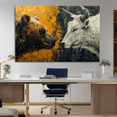 Bear and Bull Wall Art Canvas Print – Abstract Animal