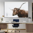 Rustic Bull Wall Art Canvas Print – Modern Longhorn