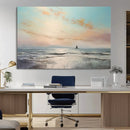 Abstract Ocean Wall Art -  Boat Wall Art Canvas Print