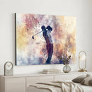 Abstract Watercolor Golf Player Wall Art Canvas Print