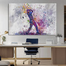 Watercolor Golf Swing Wall Art Canvas Print | Vibrant