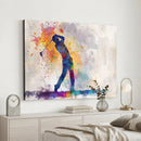 Watercolor Golf Swing Wall Art Canvas Print | Vibrant