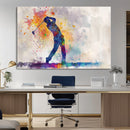 Watercolor Golf Swing Wall Art Canvas Print | Vibrant
