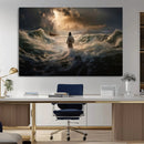 Jesus Walking on Water Wall Art Canvas Print - Religious