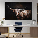 Texas Longhorn Wall Art Canvas Print | Western Ranch Decor |