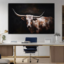 Texas Longhorn Wall Art Canvas Print | Western Ranch Decor |