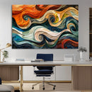 Abstract Wave Wall Art | Ready to Hang Framed Canvas Print |